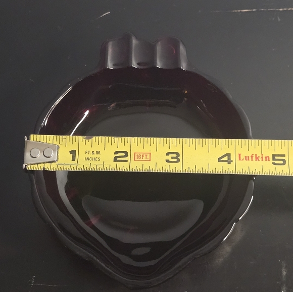 Vintage MCM Anchor Hocking Royal Ruby Leaf Ashtray/Candy Dish - Picture 6 of 16